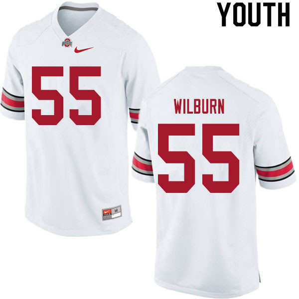 Ohio State Buckeyes Trayvon Wilburn Youth #55 White Authentic Stitched College Football Jersey